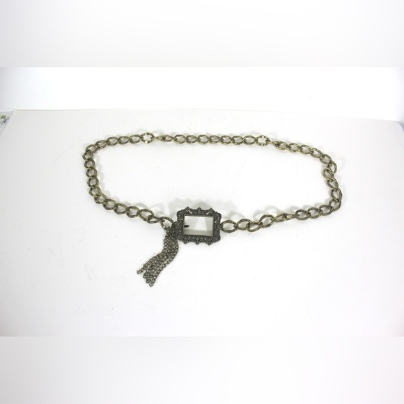 Chunky Gold Metal Chain Belt Solid Brass Eighties - Picture 4 of 8